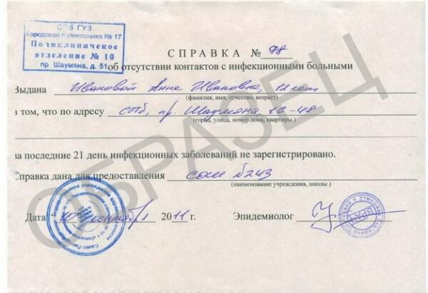 Справка об эпидокружении в Москве
